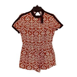 Nameless Romper BOHO Native American Indian Print Size Large